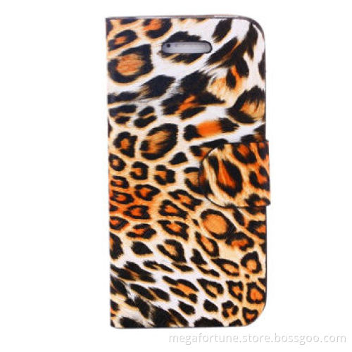 Leopard pattern leather mobile phone cover for iPhone 4/4s, OEM orders welcomed